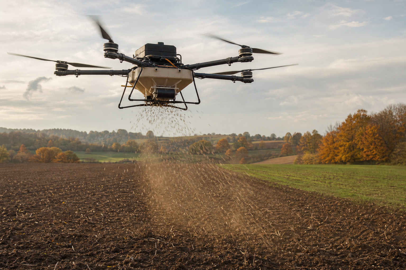 Siembra de cubiertas vegetales con drones: beneficios y técnicas